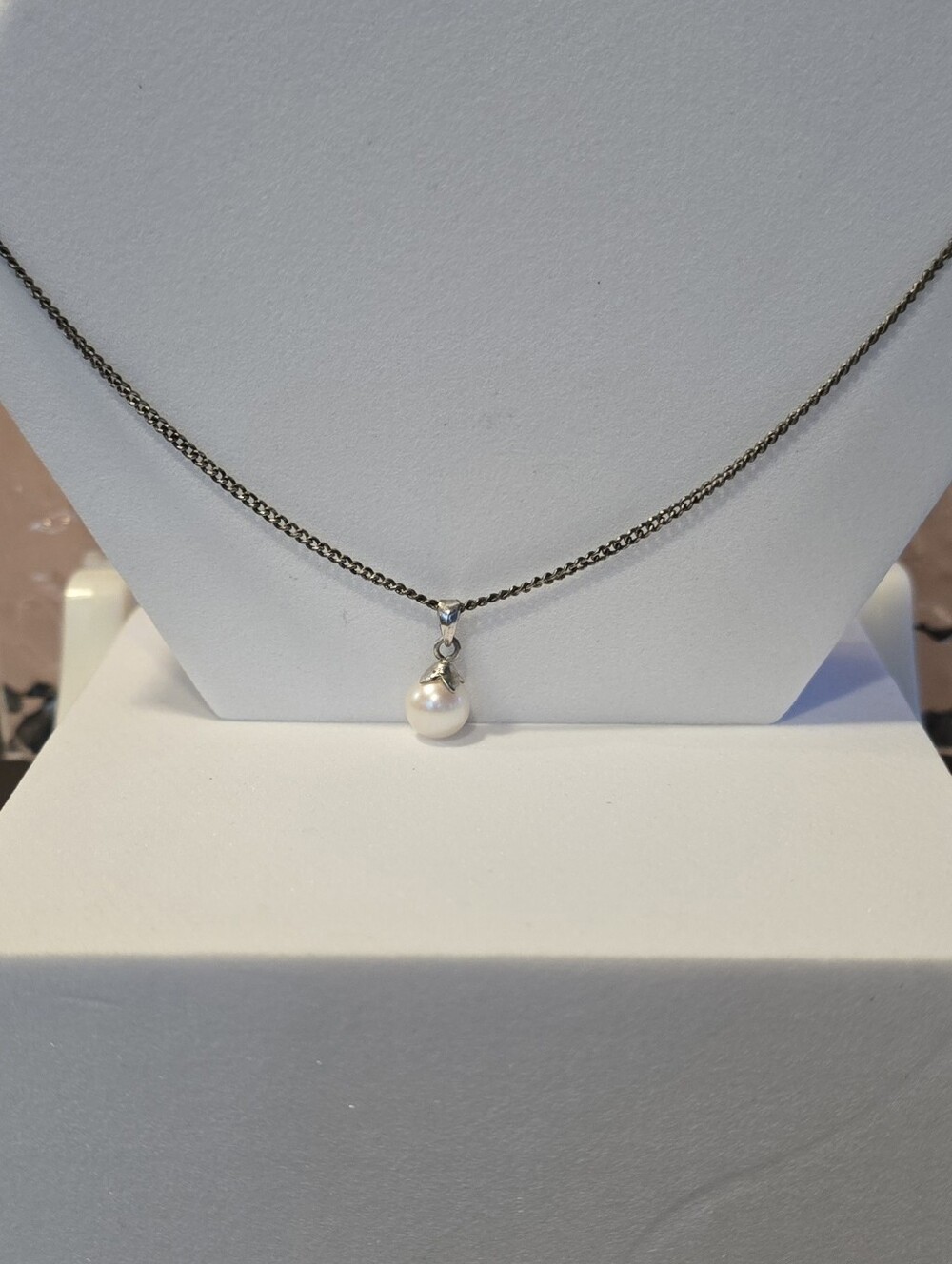 Mid-Century Japanese Akoya Pearl Solitaire Pendant